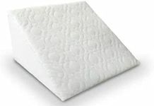 Large Wedge Pillow Orthopaedic Foam, Back Support Pillow for Bed, Acid Reflux, Gerd, Neck, Back Pain, Leg Elevation, Snoring Breathing, Maternity Pregnancy, Washable Quilted Cover (White)