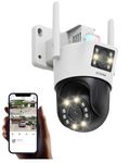 ZOSI 6MP Dual-Lens WiFi CCTV Camera Outdoor, Dual View Home Surveillance Wireless Security Camera Indoor, Color Night Vision, Virtual Fence, Auto Tracking, Person/Vehicle Detect, 2 Way Audio, C298 SE