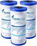 Filterlogic AP810 Whole House Water Filter, Replacement for 3M Aqua-Pure AP810, AP801, AP811, Whirlpool WHKF-GD25BB, WHKF-DWHBB, 5 Micron, 10" x 4.5", Well & Tap Water Filter, Pack of 3