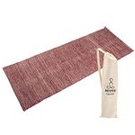 NETTIE Handloom Cotton Anti-Skid Yoga Mat 5mm With Organic Rubber Base - Regal - Maroon