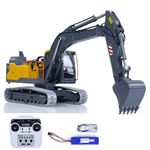 wheelfun Double E 1:14 RC Excavator Model for E010 EC160E Full Alloy Metal RC Engineering Digger Vehicle Motor ESC Servo Light Hobby Grade Model for Adult