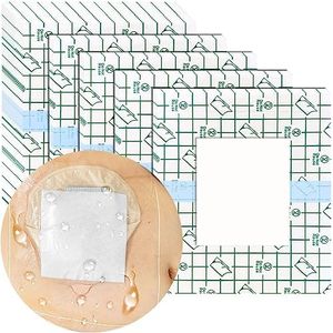 Ostomy Shower Cover Waterproof Ostomy Bag Covers Shower Guard Stoma Shower Shields Colostomy Bathing Bags Shower Protector Adhesive Bandage with Non-Stick Pad for Showering 9"x9" 25Pcs
