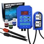 Digital pH ORP Redox 2 in 1 Controller Monitor w/ Output Power Relay Control, Electrode Probe BNC, Water Quality Meter Online Continuous Measurement Kit, for Aquarium Hydroponics Plant Pool Spa