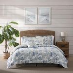 Tommy Bahama - King Comforter Set, Reversible Cotton Bedding with Matching Shams & Bonus Throw Pillows, All Season Home Decor (Raw Coast Blue, King)