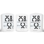 hoyiours Room Thermometer Digital Indoor Hygrometer, Room Thermometer Temperature Monitor, 3 Pack Thermo-Hygrometer, White