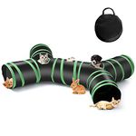 Cat Tunnel, 4 Way Collapsible Cat Tubes Interactive Kitty Tunnel Toy with Storage Bag