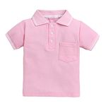 Hopscotch Boys Cotton Solid Polo T-Shirt in Pink Color for Ages 4-5 Years (HP4-1849508)