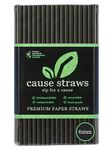 Cause Straws - Biodegradable Premium Drinking Straws | 100 Straws (6mm Wide) | Black Colour | Best for Juice, Soft Drinks and Cocktails | Sip for a Cause (6MM, Black)