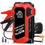 FlyAuto Car Jump Starter,4000A Battery Jump Starter with Air Compressor,for Up to 10.0L Gas and 8.0L Diesel Engines,12V Lithium Portable Jump Box Car Battery Jumper Start with LED Light