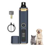 PET PEPPER Dog Nail Grinder – Upgraded 3-Speed Pet Nail Trimmer with LED Light, LCD Display | Painless Electric Nail Clipper for Dogs & Cats | Rechargeable, Low Noise, Safe & Portable