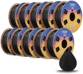 OVERTURE 10KG Bundle PLA Filament 1.75mm, Neatly Wound 3D Printer Filament 10 Pack 1kg Spool (22.2lbs), Dimensional Accuracy +/- 0.02 mm, Fit Most FDM 3D Printers (Black 10-Pack)