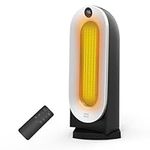 Space Heater, 1500W Portable Electric Heaters for Indoor Use, 3 Heat Settings with ECO Mode, 70° Oscillation PTC Ceramic Heater, 12H Timer with Remote, Tip-Over Protection for Office Bedroom Home