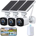 CAMCAMP 4MP Solar Wireless Security Camera System Outdoor WiFi, Solar Powered Security Camera, No Subscription,HDMI Output, PIR Human Detection, 2-Way Talk, IP66 Waterproof,Works with Alexa