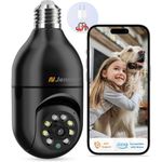 Jennov 3MP Light Bulb Security Camera Wireless, 360° 2K Outdoor Cameras for Home Security, 2.4GHz Wi-Fi Indoor Camera with E27 Light Socket, Auto Tracking, AI Human Detection, Compatible with Alexa