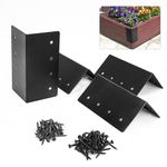 UCandy 4 Pack Raised Garden Bed Corner Brackets, Metal Corner Brackets for 9"-12" Garden Bed with Screws for Wood Frame, Flower or Vegetable Garden