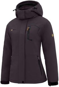 GEMYSE Women's Ski Snow Jacket Warm Winter Waterproof Coat Snowboard Rain Jacket Hooded Windproof Windbreaker(Blackberry Cordial Purple,Large