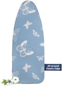Frilodge Ironing Board Cover and pad, 125 x 45, 122 x 38, Thick Padding, Resist Scorching and Staining, Adjustable Fastener, Heavy Duty Padded Iron Board Covers Butterfly
