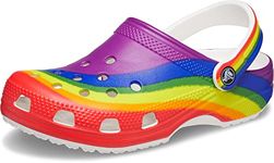 Crocs Unisex Classic Clog, Rainbow/Rainbow Strap, 4 UK