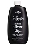 Hagerty Instant Silver Dip - Silver Cleaner and Heavy Tarnish Remover for Silverware, Sterling Jewelry, and All Silver Objects - Fast Acting, Made in USA, Kosher Certified, 12 oz.