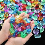 100 Pcs Pirate Treasure Jewels Bling Diamonds Jumbo Acrylic Large Fake Gems Vase Filler Halloween Multicolor Plastic Gemstones for Party Table Scatters Decorations Pirate Party Favors, 6 Styles