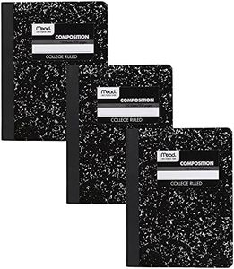 Mead Composition Notebooks, 3 Pack, College Ruled Paper, 9-3/4" x 7-1/2", 100 Sheets per Comp Book, Black Marble (38111)