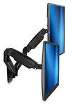 Mount-It! Dual Monitor Wall Mount Arms | Double Monitor Wall Mount | Two Full Motion Adjustable Articulating Gas Spring Arms | Fits 19 20 21 22 24 27 Inch Computer Screens with 75 or 100 VESA Patterns