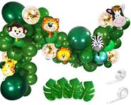 Party Propz Rubber Jungle Theme Party Decoration-Pack Of 47 Pcs|Animal Theme Birthday Party Decorations|Animal Balloons,Birthday Theme|Green Balloons For Birthday Decoration