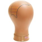 NouveauGenra Wig Head Mannequin with Marking Lines,Compatible with Wig Stand, Sturdy for 10 Years,Easy for Wig Making,Human Head Shape,23 Inch Light Brown.