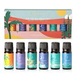 Folkulture Essential Oil Set for Diffusers for Home, Set of 6 Premium Fragrance Oil or Aromatherapy Oils, Diffuser Oil Scents - Lavender, Lily, Lemon, Patchouli, Sandalwood, Bergamot Oils (AM to PM)