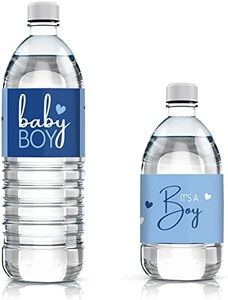 Blue It’s a Boy Baby Shower Water Bottle Labels, Sweet Baby Boy Waterproof Stickers for Water Bottles - 20 Count