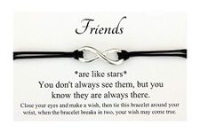 Lucor Friends Are Like Stars Gifts,Friendship Wish Bracelet,Best Friends Bestie Gifts,Christmas Birthday Gifts,Gifts for Friends(Blue)