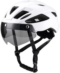 Dcnhfdsw Adult Bike Helmet, Light Microshell, Men Women, Fit Adjustment Suggested with Windscreen Fit 57-62cm for Cycling White