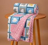 BSB HOME 100% Cotton Reversible Dohar Single Bed Size | AC Blanket Lightweight Summer Comforter | Soft Breathable Bed Blanket (152 x 225 cm) (Sweetheart Checks)