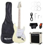 Leo Jaymz 39 Inch Full Size Electric Guitar Kit Electric Guitar Beginner Kits - 20W Amplifier,Digital Tuner,Carring Bag, Shoulder Strap, Connecting Cable