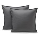 Bare Home Euro Pillow Sham Covers - Set of 2 - Premium 1800 Ultra-Soft Microfiber - Double Brushed - Bed Pillow Shams (Euro Pillow Sham Cover Set of 2, Grey)