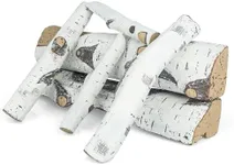 Ceramic Gas Logs, 6PCS Gas Fireplace Logs, Large Fireplaces Wood Logs for Indoor, Outdoor Fireplaces & Fire Pits Decorative