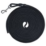 Vivifying Long Dog Leash, 32FT Floating Long Leash for Dog Training, Lightweight Check Cord Rope Leash for Outdoor, Hiking, Swimming, Beach and Lake(Black)