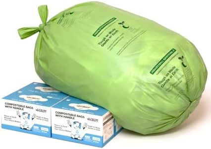 UFCOELPT 13 Gallon Compostable Trash Bags with Handles, 128 Count Bulk Value - Extra Thick 0.9 Mil Tall Kitchen Garbage Bags, Unscented Biodegradable Food Scrap Waste Bin Liners, Seedling Certified