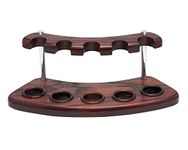 KAFpipeWorkshop Wooden Tobacco Pipe Stand Display for 5 Smoking Pipe Bowls Handmade from Solid Ash-Tree Wood, in Box