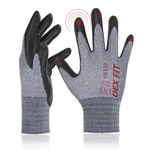 DEX FIT Work Gloves FN330, 3D Comfort Stretch Fit, Power Grip, Durable Foam Nitrile Coated, Smart Touch, Thin & Lightweight, Machine Washable (X-Large(12 Pairs), FN330 Grey)