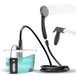 Colapz Premium USB Rechargeable Camping Shower - Portable Shower for Dogs - High Pressure Festival Shower - 1 Shower Head - 1 Jet Head - Carry Case Included - Campervan Essentials