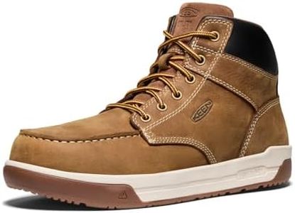 KEEN Utility Men's CSA Gibson Mid Height Composite Toe Athletic Traction Durable Leather Work Boots, Belgian/Gum, 9 D