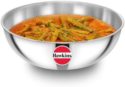 Hawkins 5 Litre Metro Kadhai, Triply Stainless Steel Induction Tasla, Silver (SSTA50)