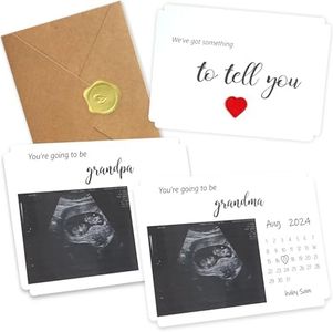 HAMUIERS Pregnancy Announcement for Grandparents, Grandparents Baby Announcement Ideas Card, Sonogram Picture Pregnancy Announcement, First Time Grandparents Gift - Grandma and Grandpa Set of 2