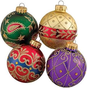 Kurt Adler Imperial Design Ball Ornament, 65mm, Set of 4