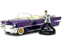 Jada 30985 Hollywood Rides 1:24 Elvis Presley 1956 Cadillac Eldorado With Figure, Purple