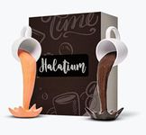 HALATIUM Floating Mug Coffee Cup Sculpture Set of 2 Hand-Painted, Airbnb supplies, 8.7 in. Tall Mugs Spilling 2 Colors of Coffee – Cafe or Kitchen Decor, Coffee Bar Decor or Station