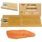 Fish Cleaning Board with Clamp, Foldable & Extra Large 24 Inches Fish Cutting Board - Fish Fillet Board with Clamp, Grippy Surface and Non-Slip Bottoms - Sturdy & Rust Proof Bait Cutting Board