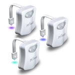 MIEFL Toilet Light Motion Sensor Activated 16 Colors Changing, 3 Pack LED Toilet Seat Lights Inside Glow Bowl, Smart Disco Potty Night Light for Bathroom, Cool Funny Ideal Gifts for Boy Girl Men Women