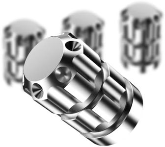 QUARKACE Tire Valve Stem Caps, Silver Tire Caps 4 Pack, Fade Resistant Aluminum Tire Valve Cap Set, Universal Valve Stem Covers for Cars Trucks Motorcycles SUVs Bikes